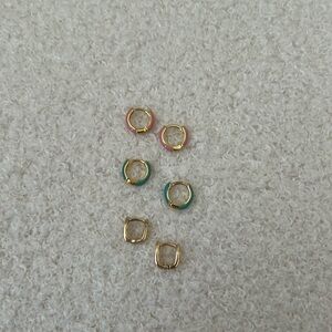 Gold Plated Huggie Set